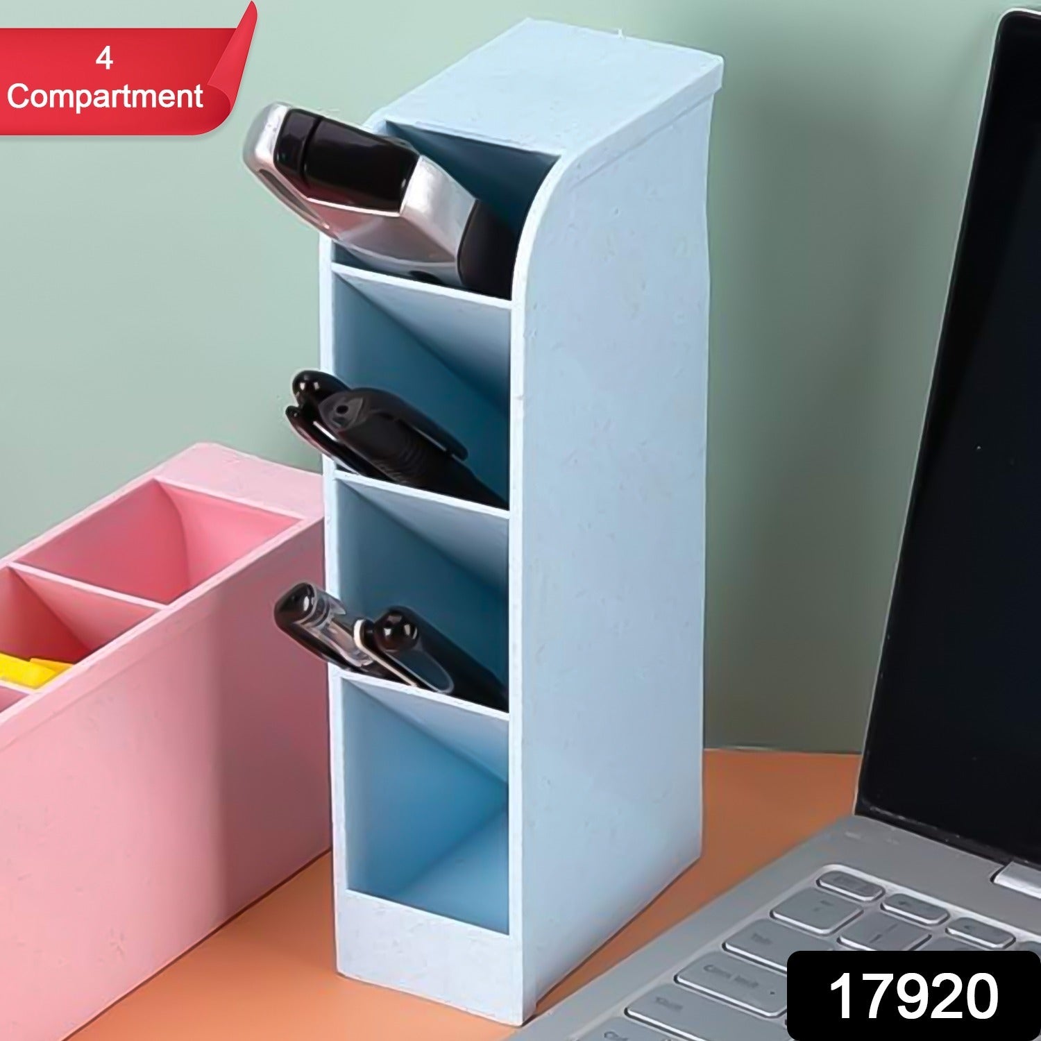 Multipurpose 4 Compartment Pen Holder Office Desktop (1 Pc) Multipurpose 4 Compartment Pen Holder Office Desktop (1 Pc)